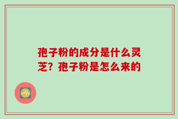 孢子粉的成分是什么灵芝？孢子粉是怎么来的