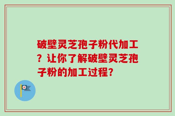 破壁灵芝孢子粉代加工？让你了解破壁灵芝孢子粉的加工过程？