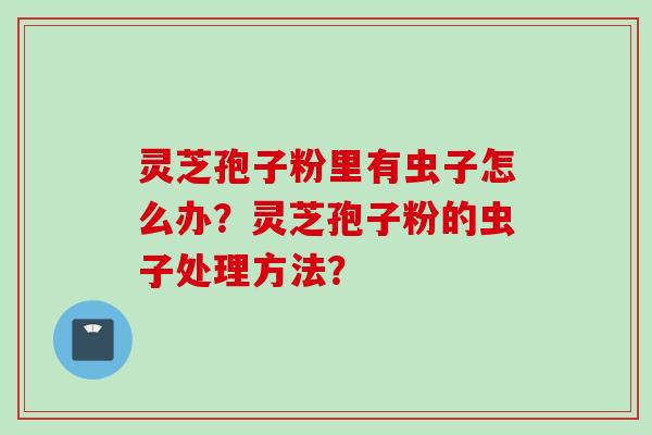 灵芝孢子粉里有虫子怎么办?灵芝孢子粉的虫子处理方法? 灵芝孢子粉里有虫子怎么办?灵芝孢子粉的虫子处理方法?