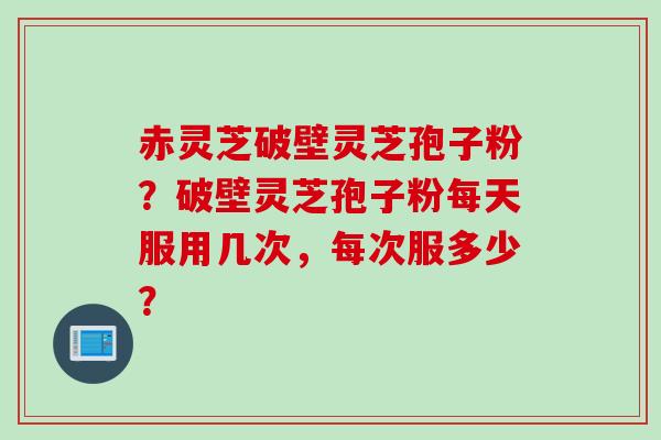 赤灵芝破壁灵芝孢子粉？破壁灵芝孢子粉每天服用几次，每次服多少？