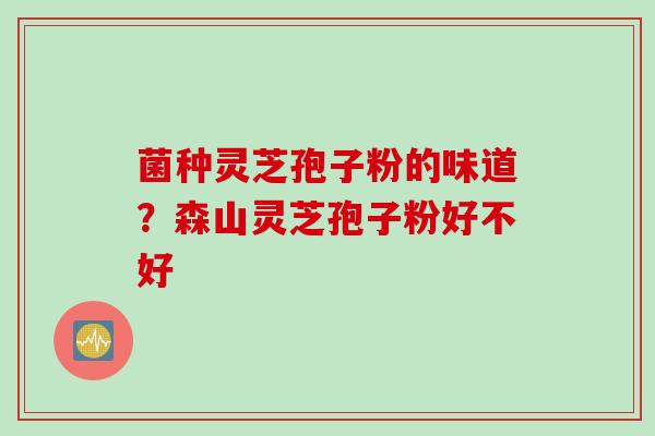 菌种灵芝孢子粉的味道？森山灵芝孢子粉好不好