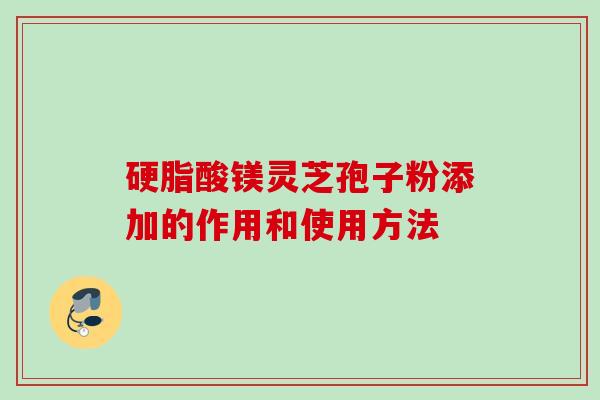 硬脂酸镁灵芝孢子粉添加的作用和使用方法