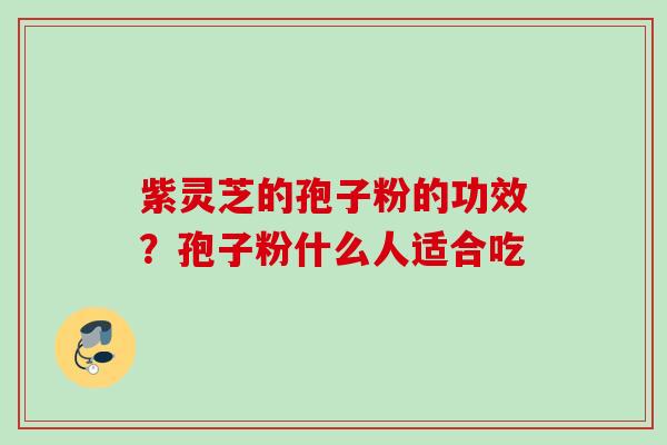 紫灵芝的孢子粉的功效？孢子粉什么人适合吃