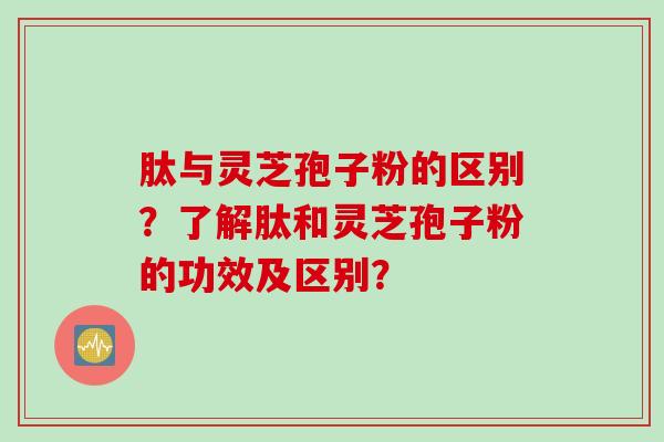 肽与灵芝孢子粉的区别？了解肽和灵芝孢子粉的功效及区别？