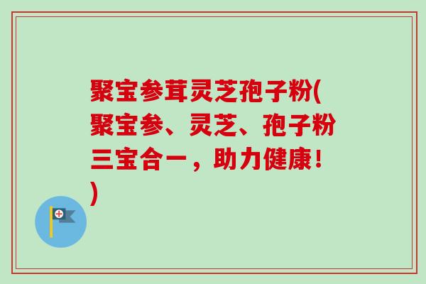 聚宝参茸灵芝孢子粉(聚宝参、灵芝、孢子粉三宝合一，助力健康！)