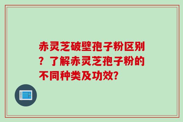 赤灵芝破壁孢子粉区别？了解赤灵芝孢子粉的不同种类及功效？