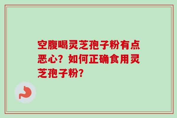 空腹喝灵芝孢子粉有点恶心？如何正确食用灵芝孢子粉？