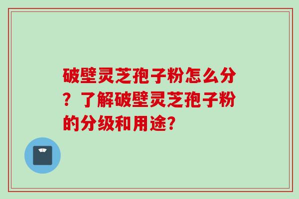 破壁灵芝孢子粉怎么分？了解破壁灵芝孢子粉的分级和用途？