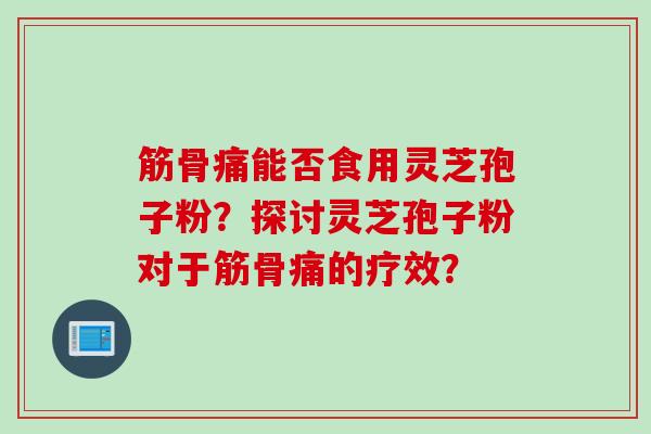 筋骨痛能否食用灵芝孢子粉？探讨灵芝孢子粉对于筋骨痛的疗效？