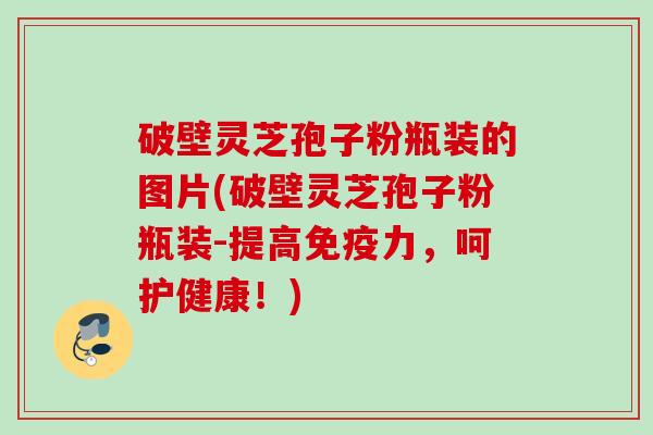 破壁灵芝孢子粉瓶装的图片(破壁灵芝孢子粉瓶装-提高免疫力，呵护健康！)