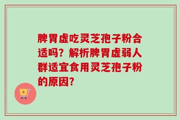脾胃虚吃灵芝孢子粉合适吗？解析脾胃虚弱人群适宜食用灵芝孢子粉的原因？