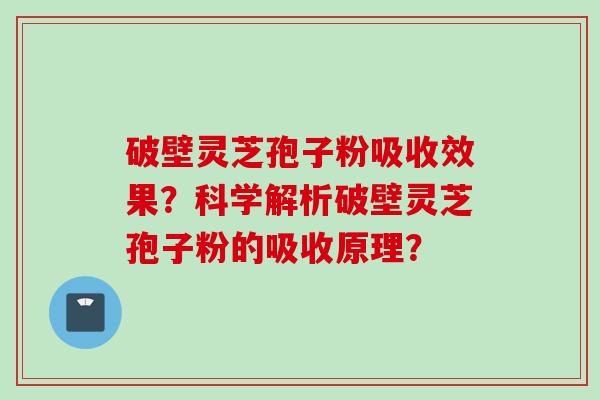 破壁灵芝孢子粉吸收效果？科学解析破壁灵芝孢子粉的吸收原理？