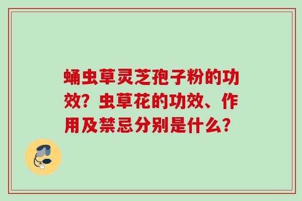 蛹虫草灵芝孢子粉的功效？虫草花的功效、作用及禁忌分别是什么？