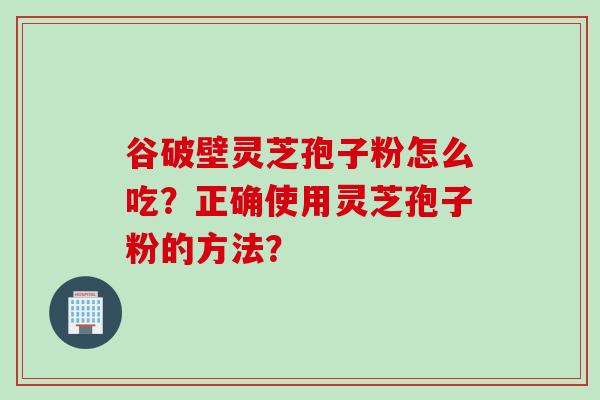 谷破壁灵芝孢子粉怎么吃？正确使用灵芝孢子粉的方法？