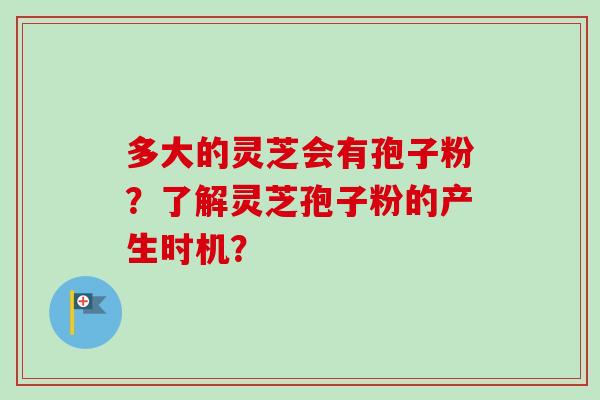 多大的灵芝会有孢子粉？了解灵芝孢子粉的产生时机？