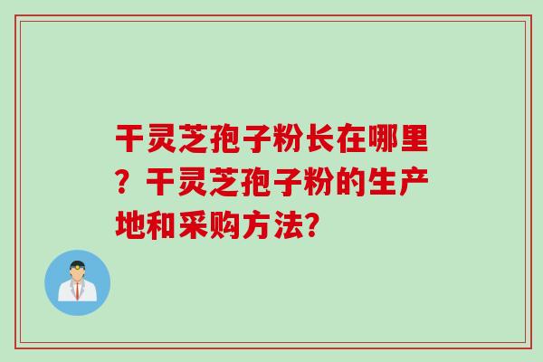 干灵芝孢子粉长在哪里？干灵芝孢子粉的生产地和采购方法？