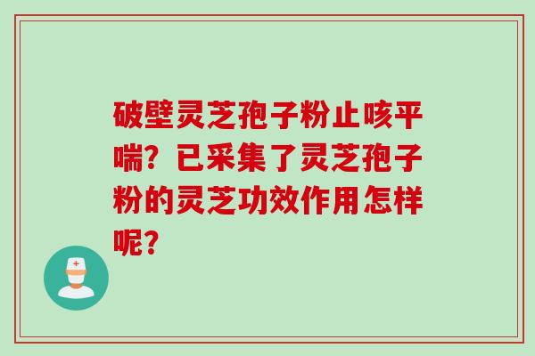 破壁灵芝孢子粉止咳平喘？已采集了灵芝孢子粉的灵芝功效作用怎样呢？