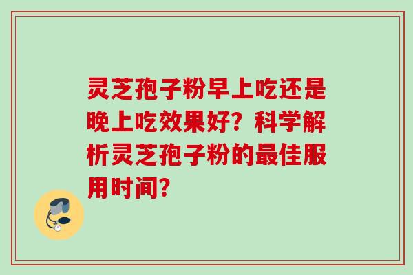 灵芝孢子粉早上吃还是晚上吃效果好？科学解析灵芝孢子粉的最佳服用时间？