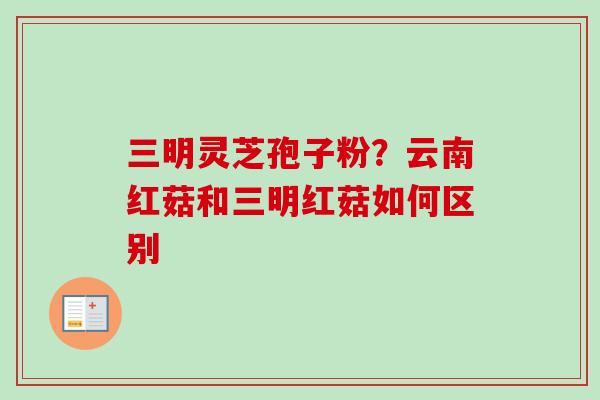 三明灵芝孢子粉？云南红菇和三明红菇如何区别