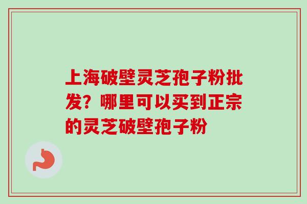 上海破壁灵芝孢子粉批发？哪里可以买到正宗的灵芝破壁孢子粉