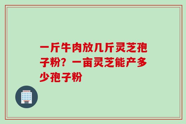 一斤牛肉放几斤灵芝孢子粉?一亩灵芝能产多少孢子粉 一斤牛肉放几斤灵芝孢子粉?一亩灵芝能产多少孢子粉