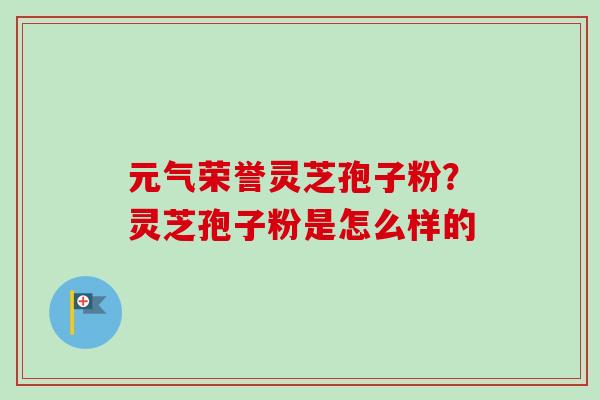 元气荣誉灵芝孢子粉？灵芝孢子粉是怎么样的
