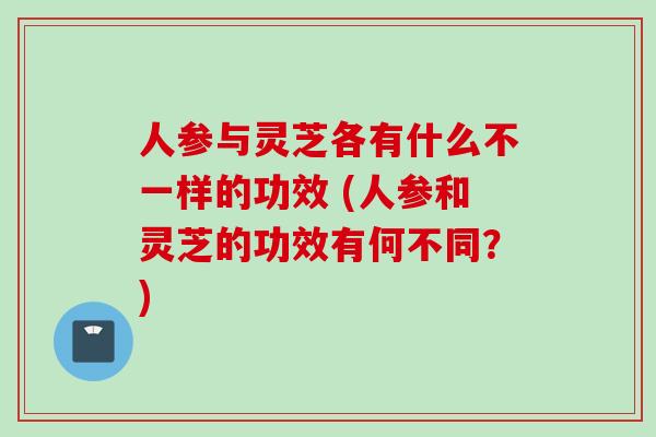 人参与灵芝各有什么不一样的功效 (人参和灵芝的功效有何不同？)