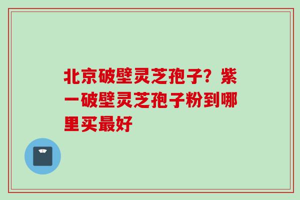 北京破壁灵芝孢子？紫一破壁灵芝孢子粉到哪里买最好