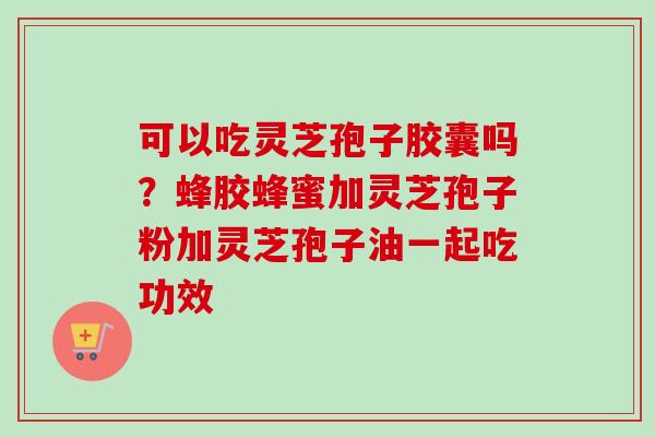 可以吃灵芝孢子胶囊吗？蜂胶蜂蜜加灵芝孢子粉加灵芝孢子油一起吃功效