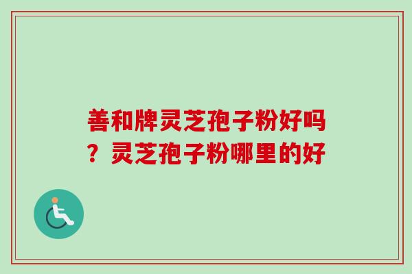 善和牌灵芝孢子粉好吗？灵芝孢子粉哪里的好