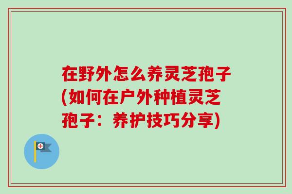 在野外怎么养灵芝孢子(如何在户外种植灵芝孢子：养护技巧分享)