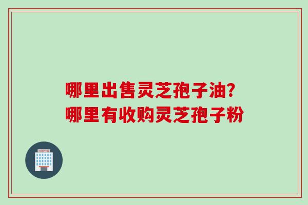 哪里出售灵芝孢子油？哪里有收购灵芝孢子粉
