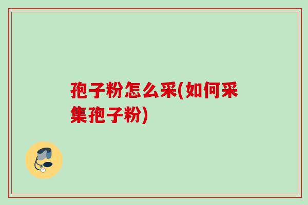 孢子粉怎么采(如何采集孢子粉)