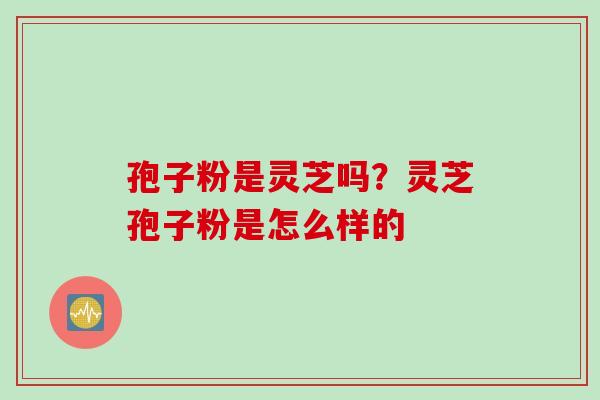 孢子粉是灵芝吗？灵芝孢子粉是怎么样的
