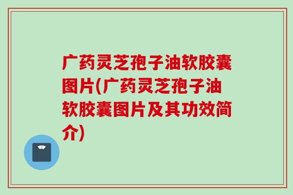 广药灵芝孢子油软胶囊图片(广药灵芝孢子油软胶囊图片及其功效简介)