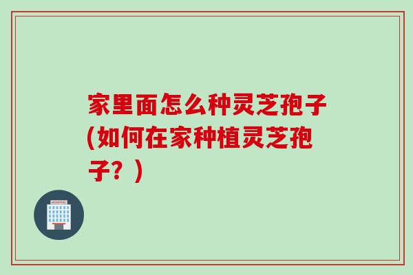 家里面怎么种灵芝孢子(如何在家种植灵芝孢子？)