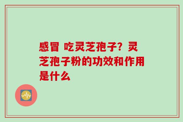 感冒 吃灵芝孢子？灵芝孢子粉的功效和作用是什么