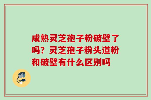 成熟灵芝孢子粉破壁了吗？灵芝孢子粉头道粉和破壁有什么区别吗