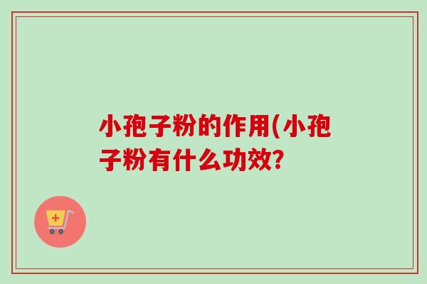 小孢子粉的作用(小孢子粉有什么功效？