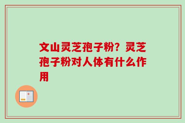 文山灵芝孢子粉？灵芝孢子粉对人体有什么作用