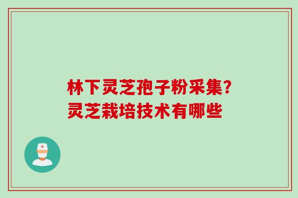 林下灵芝孢子粉采集？灵芝栽培技术有哪些