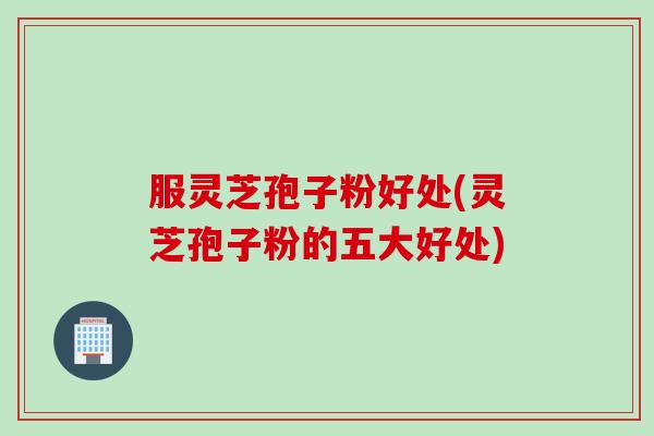服灵芝孢子粉好处(灵芝孢子粉的五大好处)