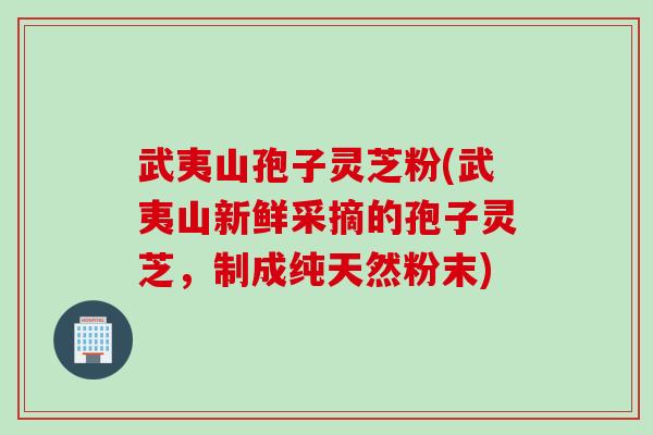 武夷山孢子灵芝粉(武夷山新鲜采摘的孢子灵芝，制成纯天然粉末)