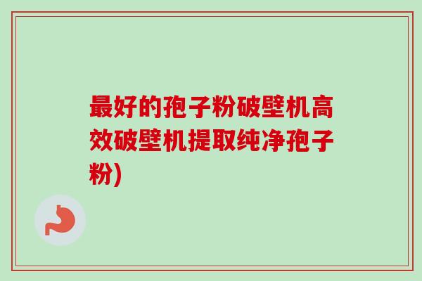最好的孢子粉破壁机高效破壁机提取纯净孢子粉)