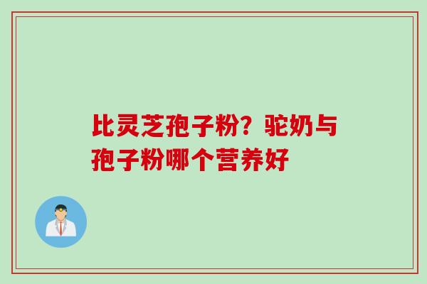 比灵芝孢子粉？驼奶与孢子粉哪个营养好