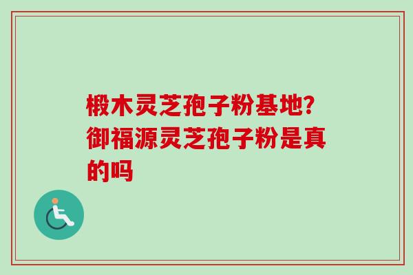 椴木灵芝孢子粉基地?御福源灵芝孢子粉是真的吗 椴木灵芝孢子粉基地?御福源灵芝孢子粉是真的吗