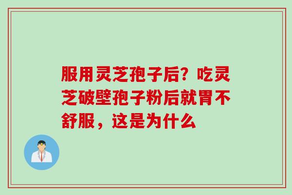 服用灵芝孢子后？吃灵芝破壁孢子粉后就胃不舒服，这是为什么