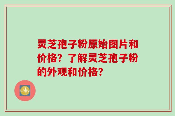 灵芝孢子粉原始图片和价格？了解灵芝孢子粉的外观和价格？