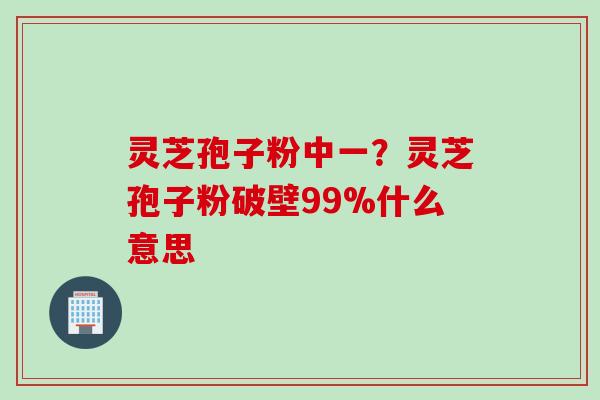 灵芝孢子粉中一？灵芝孢子粉破壁99%什么意思