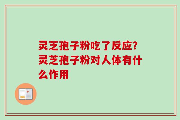灵芝孢子粉吃了反应？灵芝孢子粉对人体有什么作用